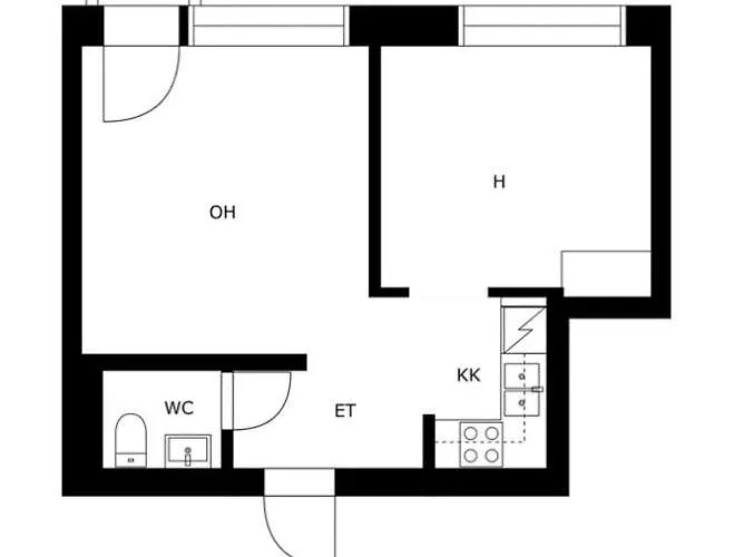 Modernin Kaksio Keskustassa Autopaikalla Appartement *